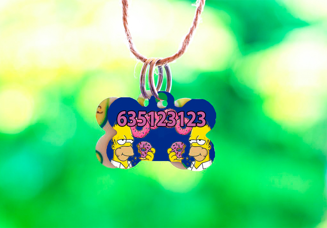 Chapa identificativa para mascotas con forma de hueso - Imagen 2