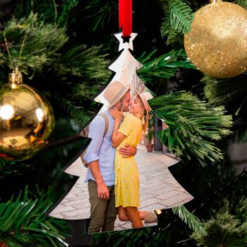 Decoración navideña personalizable con forma de abeto