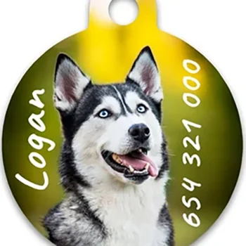 Chapa identificativa redonda personalizable para mascotas