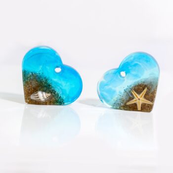 Chapa identificativa con forma de Corazón para mascotas con aspecto de playa