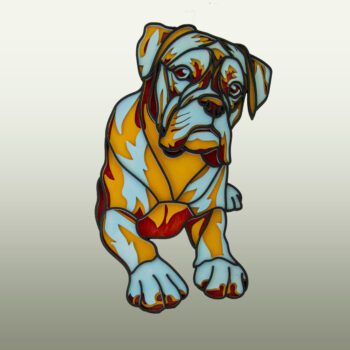 Cuadros mandala multicapa forma de Boxer