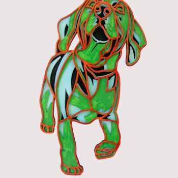 Cuadros mandala multicapa forma de Beagle