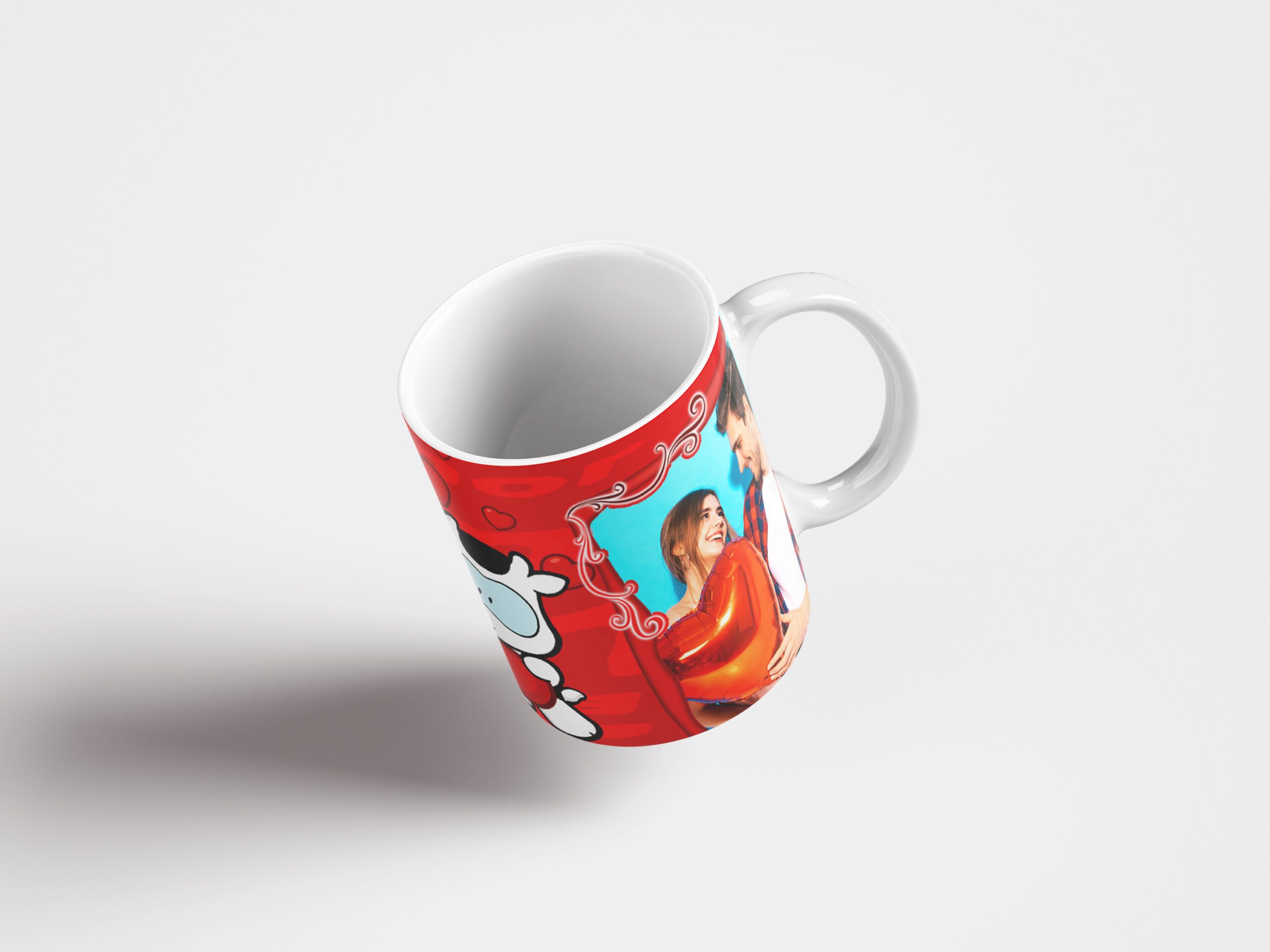 Tazas personalizable con foto y nombre de diseño Romántico - Imagen 5