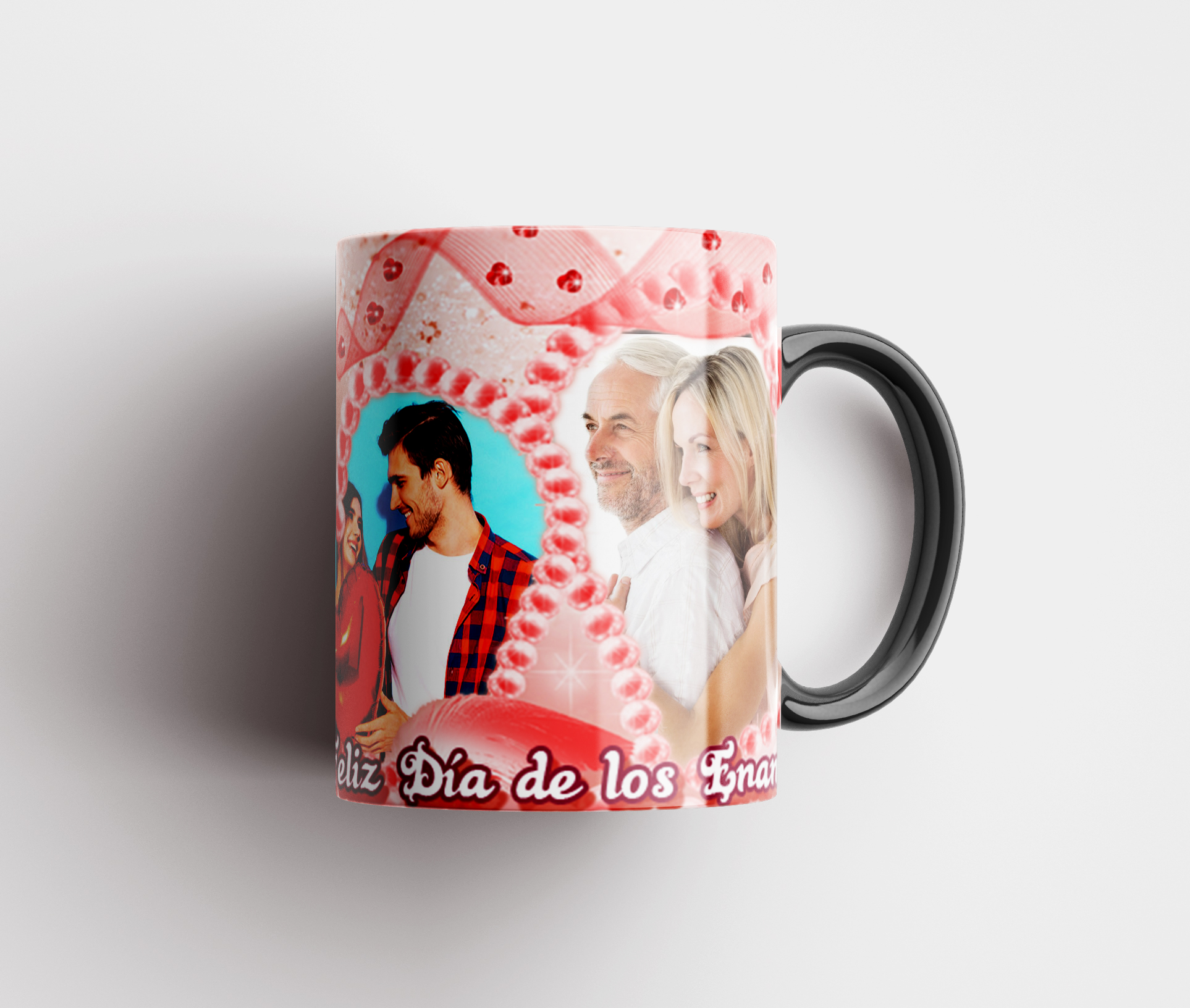 Tazas personalizable con foto y nombre de diseño Romántico - Imagen 6