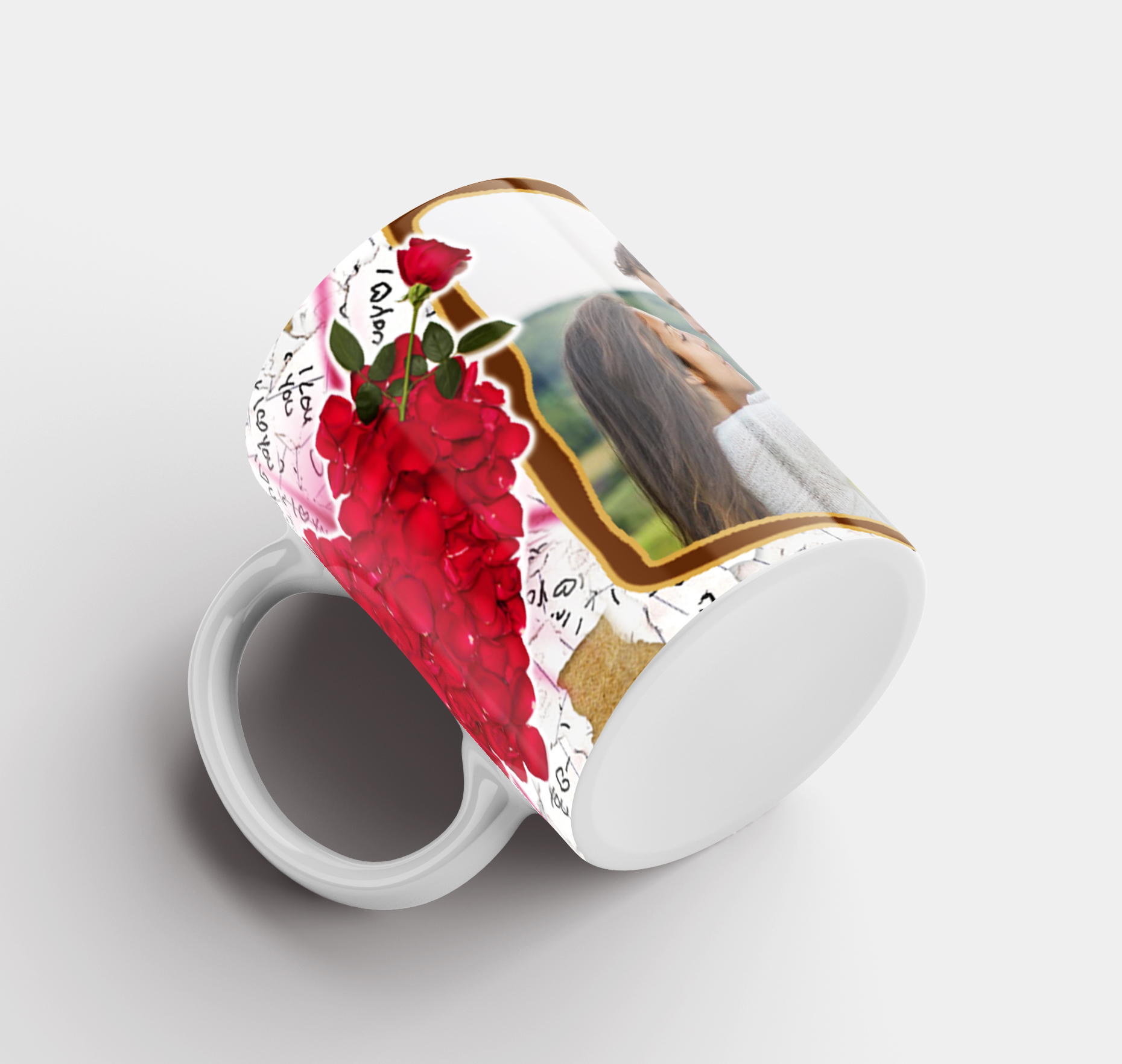 Tazas personalizable con foto y nombre de diseño Romántico - Imagen 7