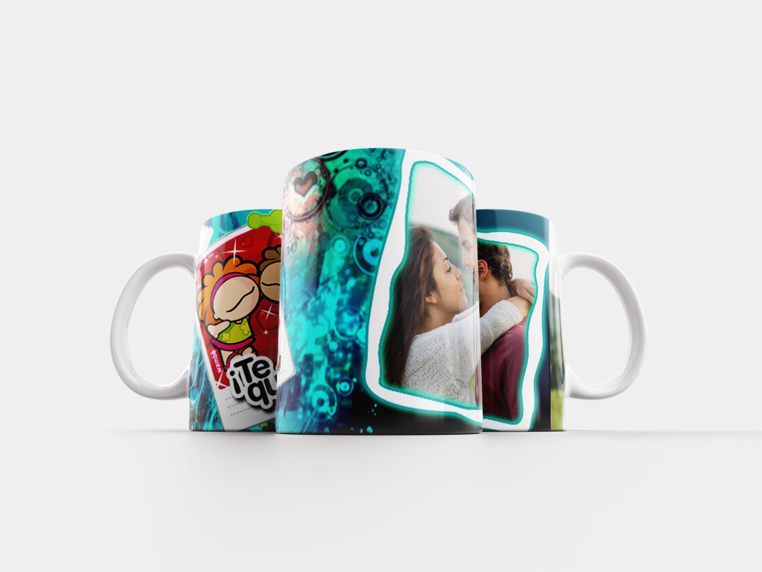 Tazas personalizable con foto y nombre de diseño Romántico - Imagen 3