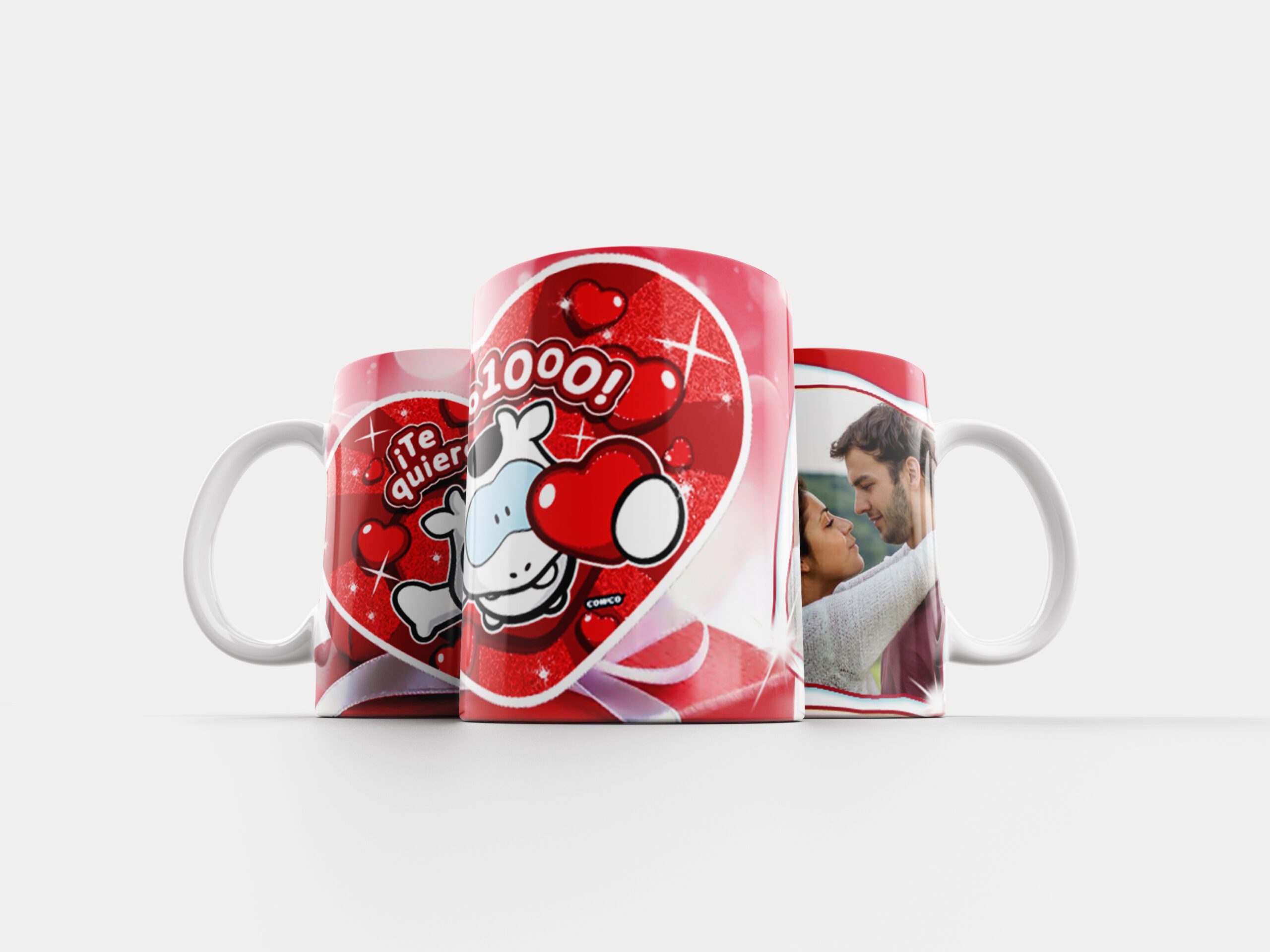 Tazas personalizable con foto y nombre de diseño Romántico - Imagen 4
