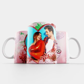 Tazas personalizable con foto y nombre de diseño Romántico