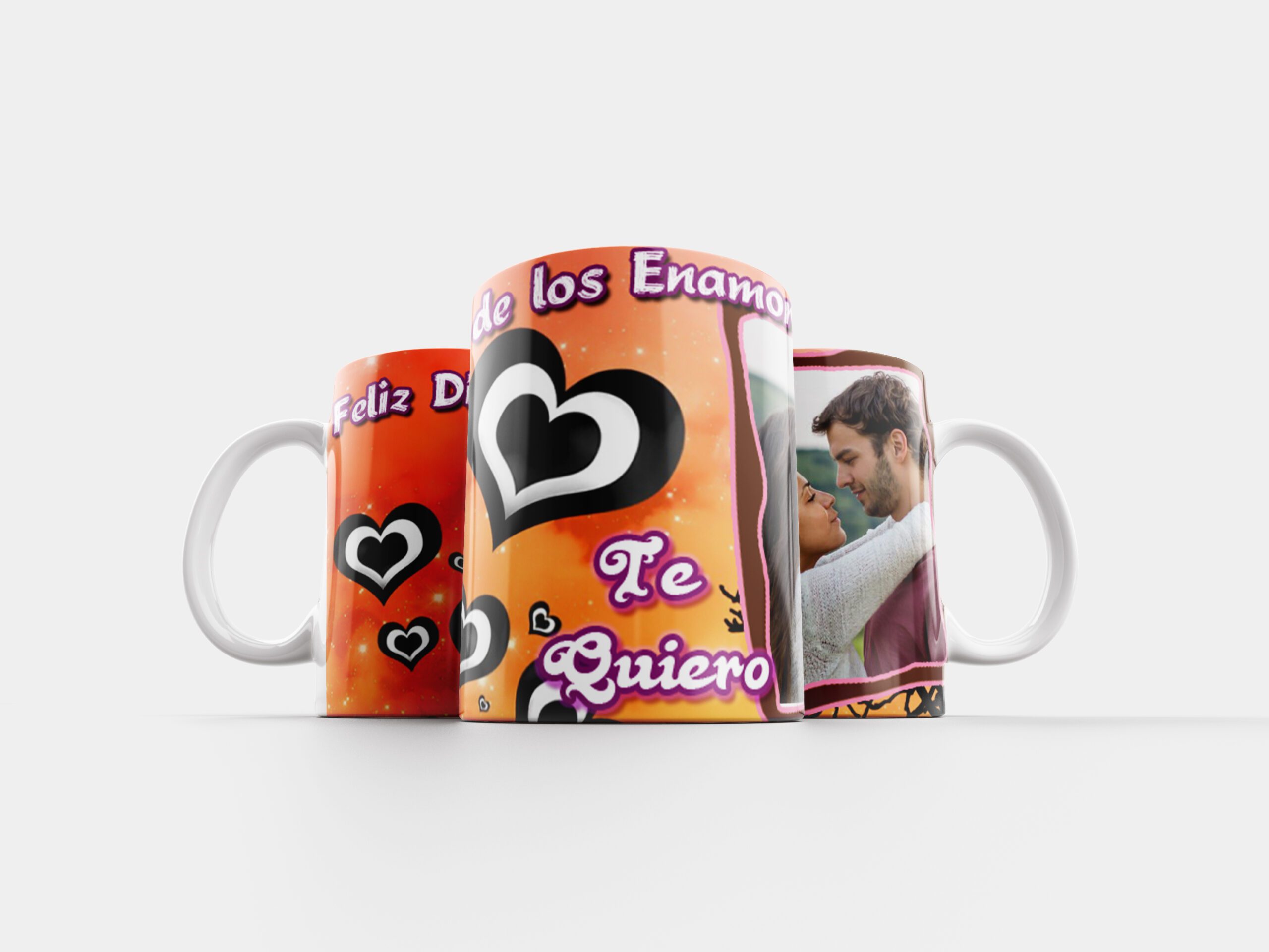 Tazas personalizable con foto y nombre de diseño Romántico - Imagen 8