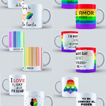 Tazas con diseño para el mes del orgullo LGBTQ+