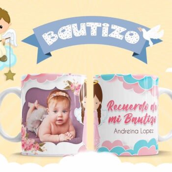 Tazas con diseños Recuerdo de mi Bautizo
