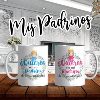 Tazas con diseños Padrinos y Madrinas