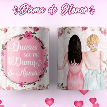 Tazas con diseño para pedir que sea tu dama de honor