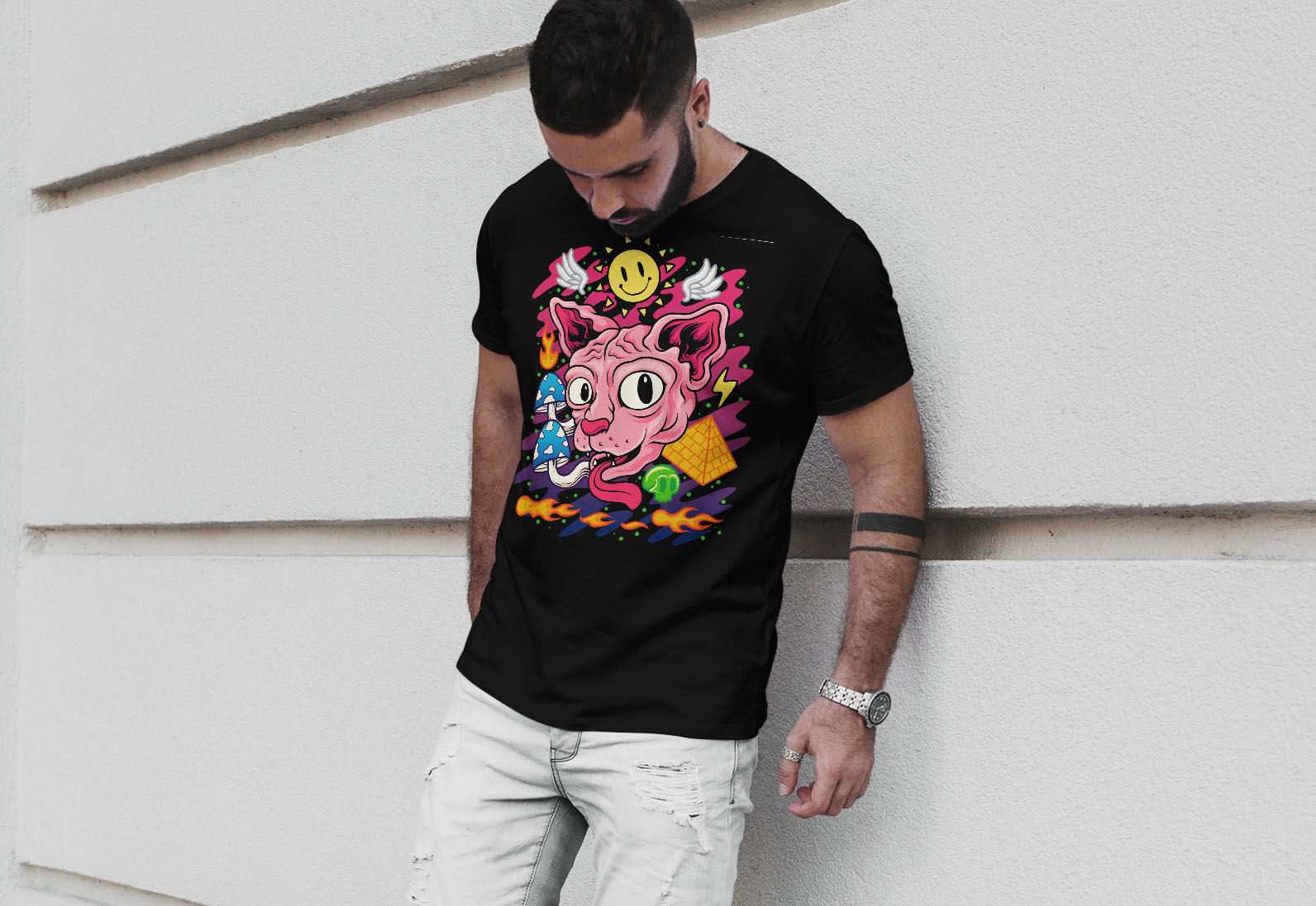 Camiseta o sudadera de Gato Sphinx Psicodélico