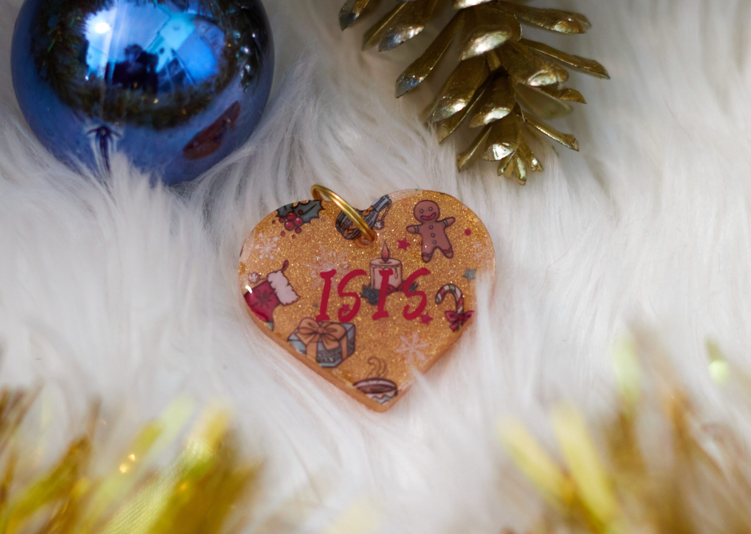 Chapa identificativa de resina para mascotas: DISEÑOS NAVIDEÑOS