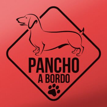 Vinilo para coche "Teckel A bordo con nombre"