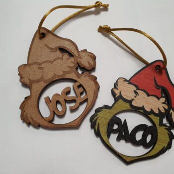 Decoración navideña de madera Grinch personalizada