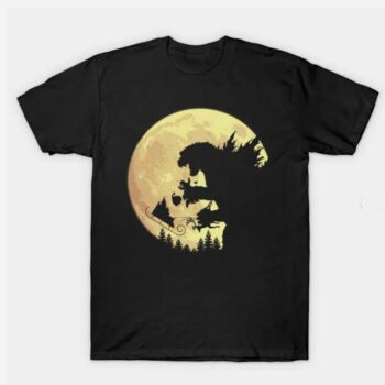 Camiseta diseño Godzilla en navidad
