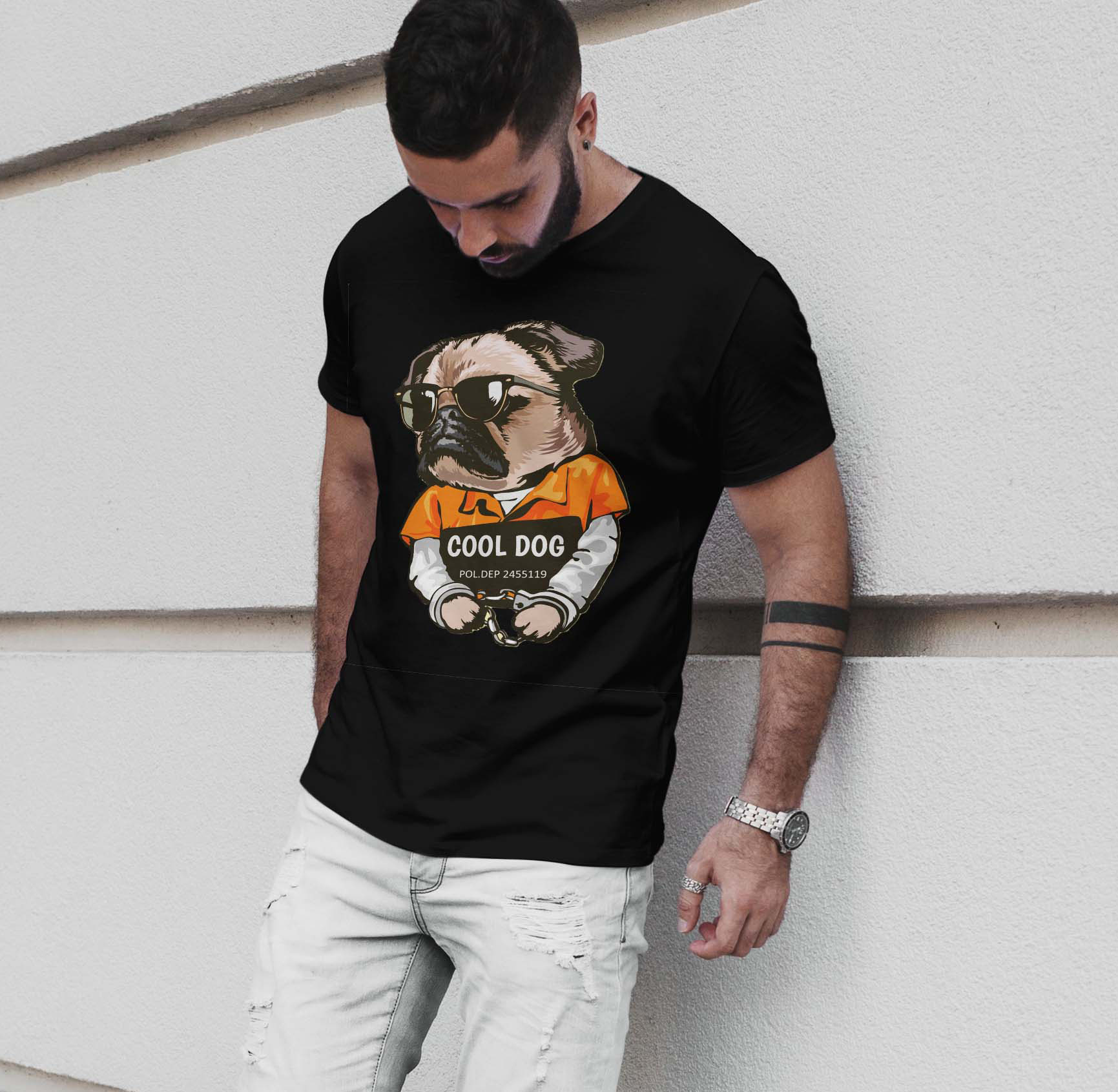 Camiseta diseño del Pug Malote