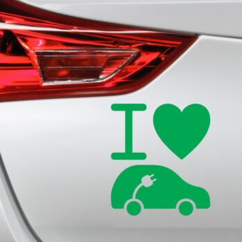 Vinilo para coche "I love eléctrico"
