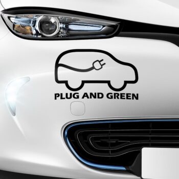 Vinilo para coche "Plugandgreen"