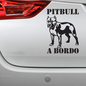 Vinilo para coche "Pitbull A Bordo"