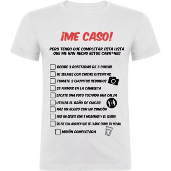 Diseño de Camiseta: "Despedida de Solter@ - ¡Acepto el Desafío!"