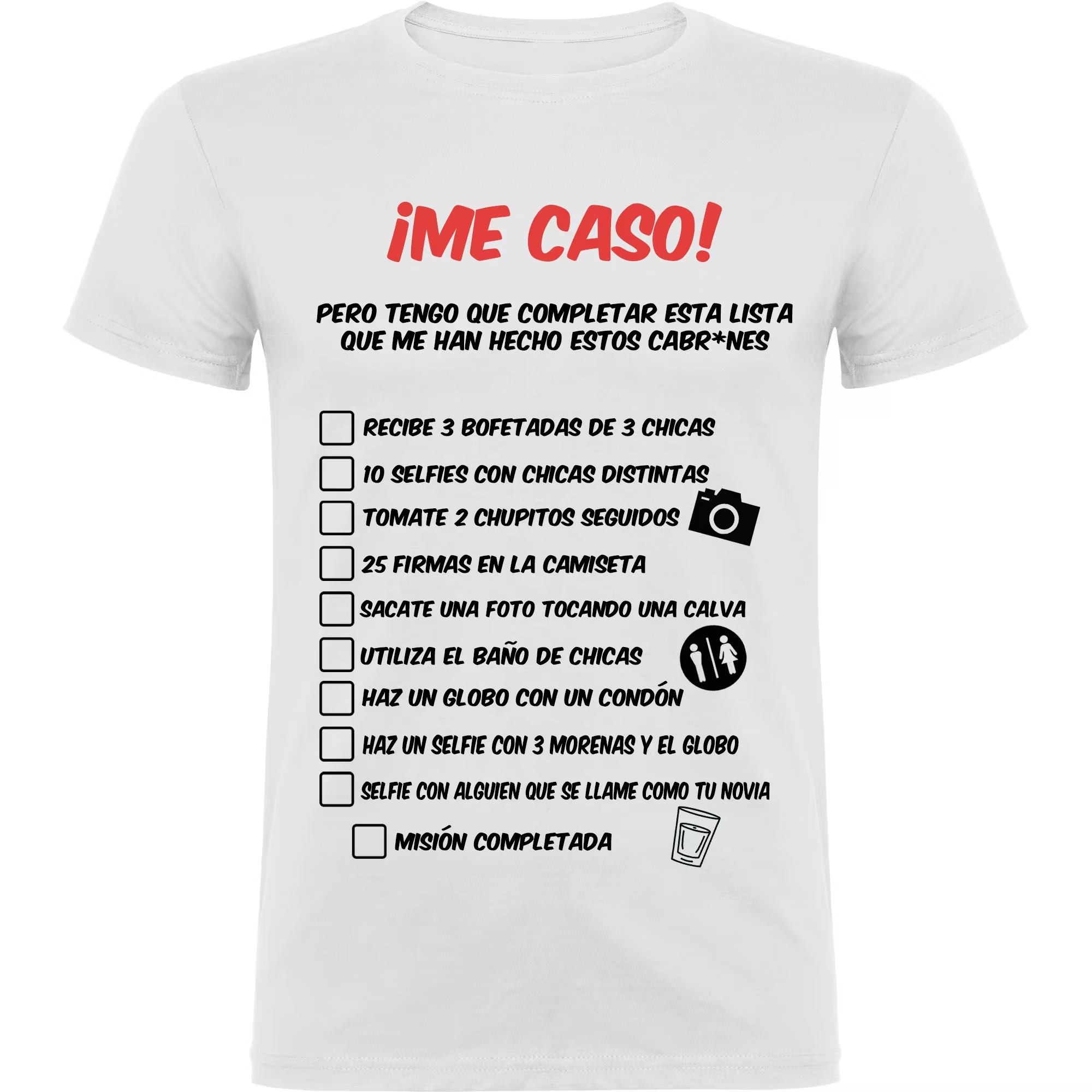 Diseño de Camiseta: "Despedida de Solter@ - ¡Acepto el Desafío!"