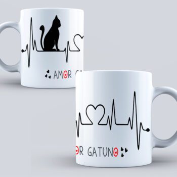Colección de Tazas Amor Gatuno: Para los que Ronronean con Amor