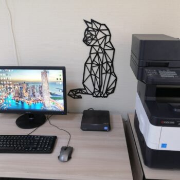 Decoración de pared de madera con forma de gato