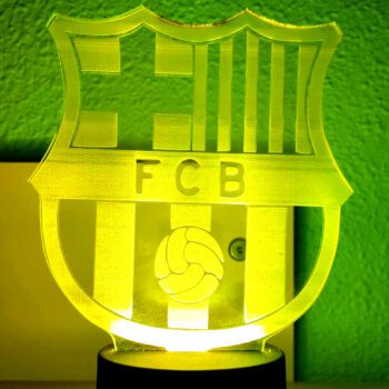Lámpara 3D en Acrílico con Diseño del Escudo del Barcelona ⚽🌟