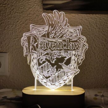 Lámpara 3D en Acrílico con Diseño de Ravenclaw de Howars