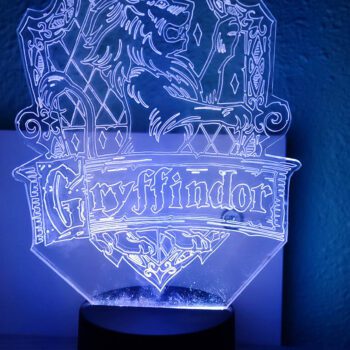 Lámpara 3D en Acrílico con Diseño de Gryffindor de Howars